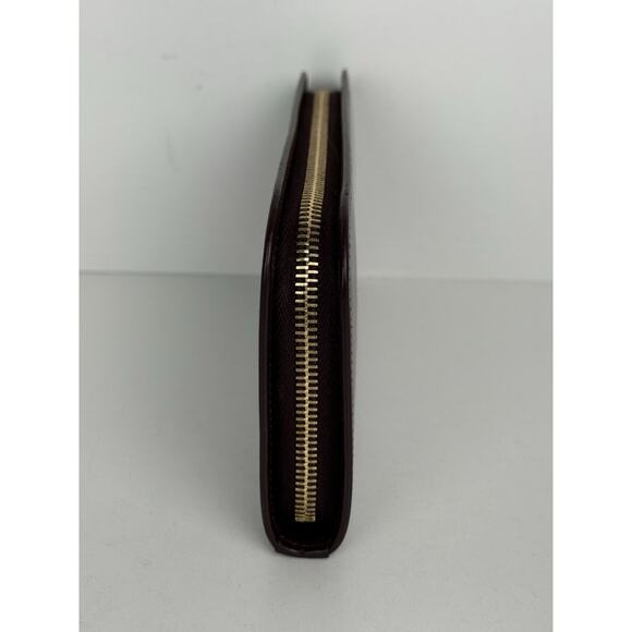 Saint Laurent Amerena Zip Around Wallet Burgundy Leather - Picture 3 of 15